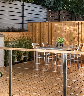Terrasses minérales et bois